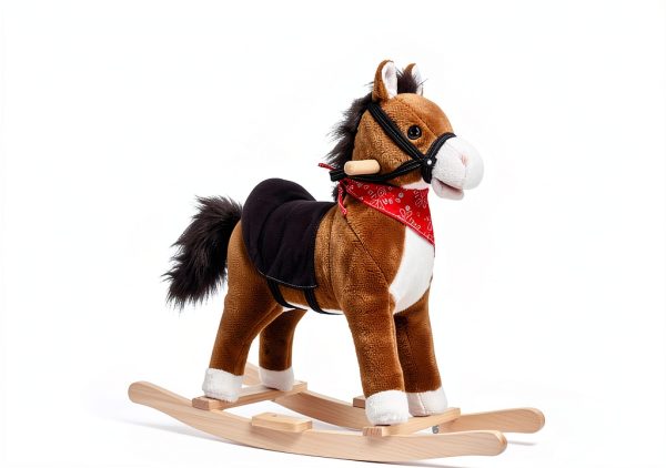 Rocking Horse Aosom Plush Red Scarf Kids Toy-4