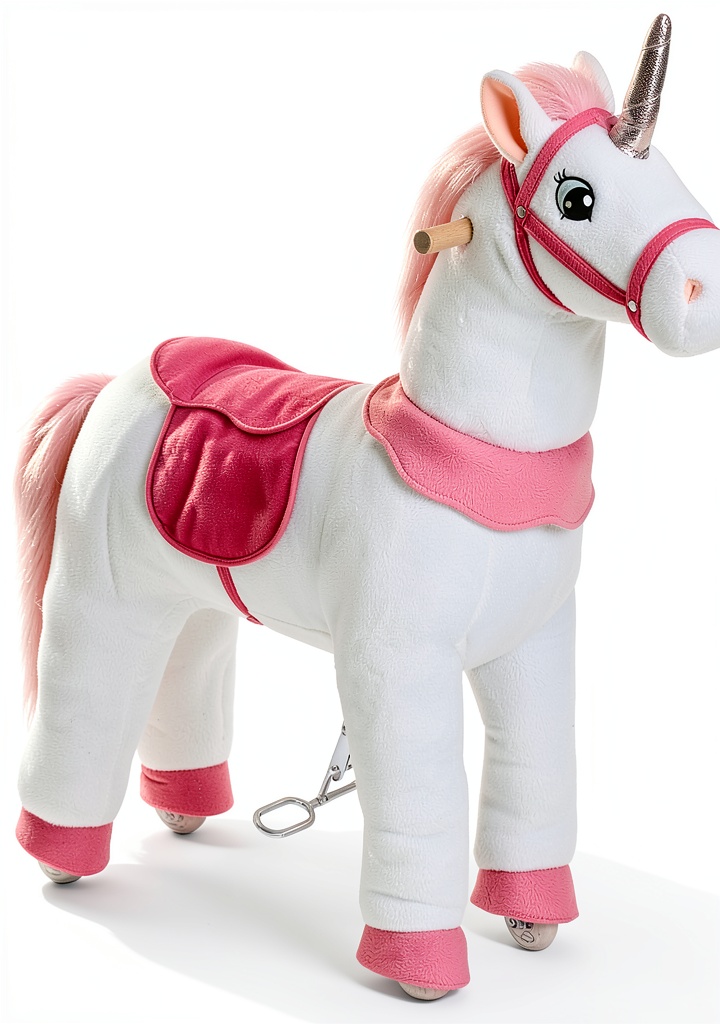 Aosom Kids Rocking Horse Ride-On Toy on a hardwood floor