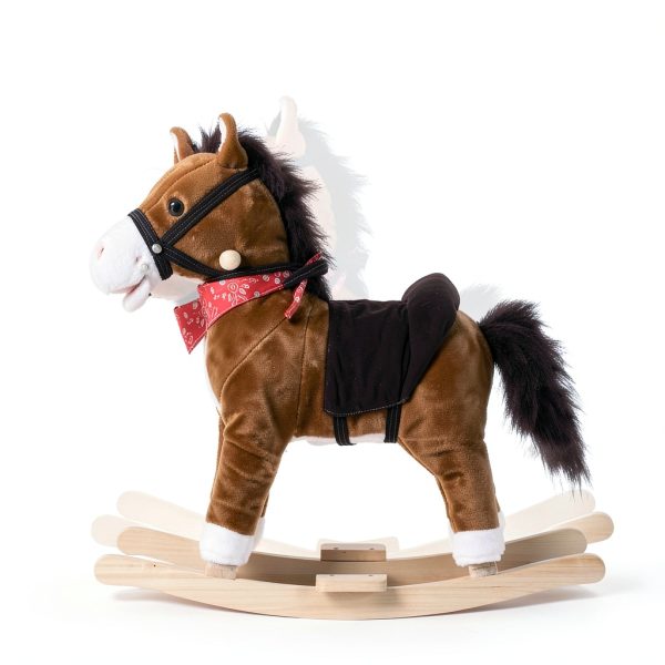 Rocking Horse Aosom Plush Red Scarf Kids Toy-2