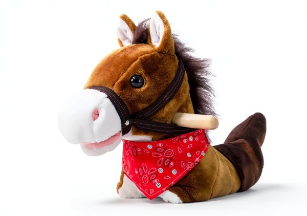Rocking Horse Aosom Plush Red Scarf Kids Toy-8
