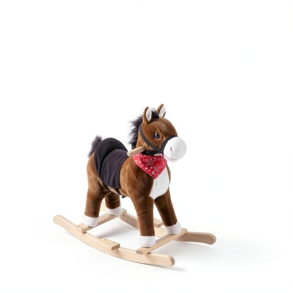 Rocking Horse Aosom Plush Red Scarf Kids Toy-1