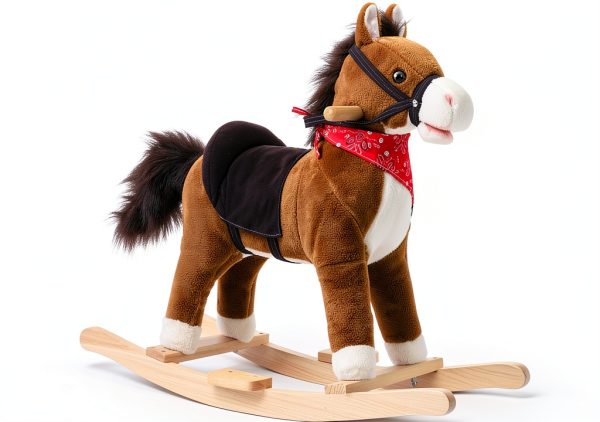 Rocking Horse Aosom Plush Red Scarf Kids Toy-0