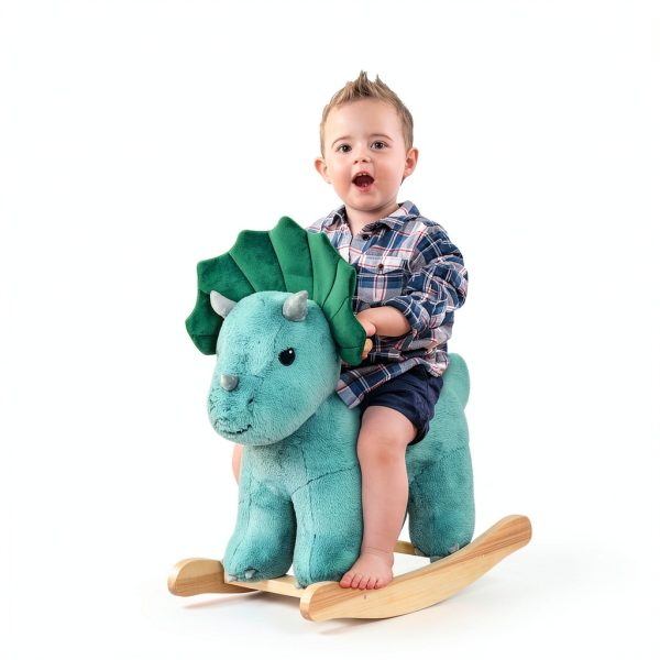 Triceratops Rocking Horse by Aosom 330-141GN with Realistic Sound-1