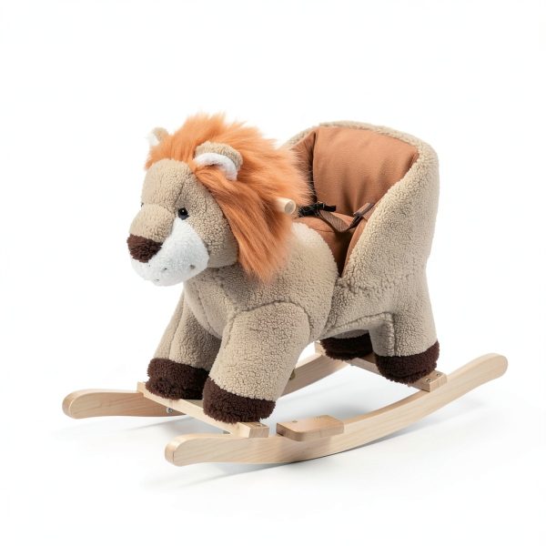 Lion Rocking Horse by Aosom Model 330-115 Plush Seat with Belt-6