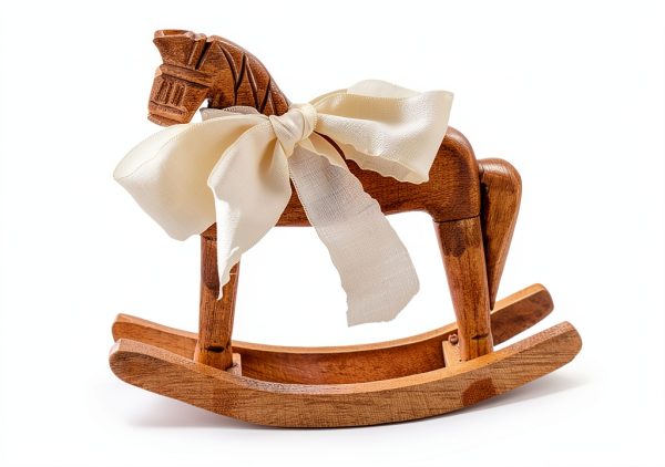 Generic Wooden Rocking Horse Toy Brown Art Deco Tabletop 7.5 Inch-5