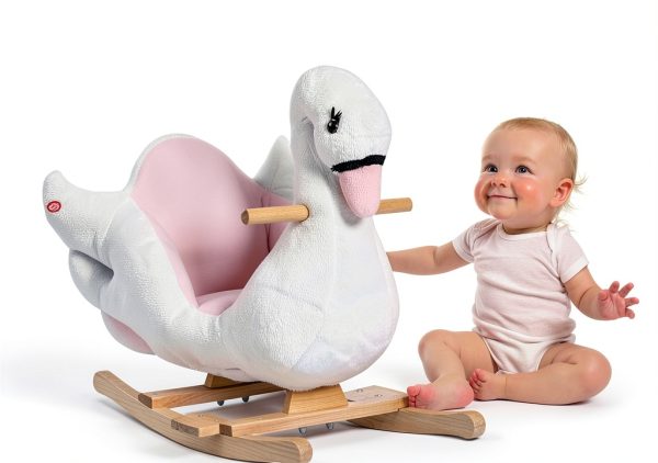 Aosom Rocking Swan Baby Rocker with Plush Cover and Music Model-3