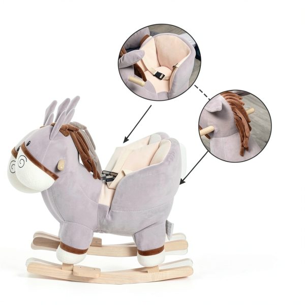 Donkey Rocking Horse by Aosom 330-110 Plush Seat Sturdy Metal Frame-2