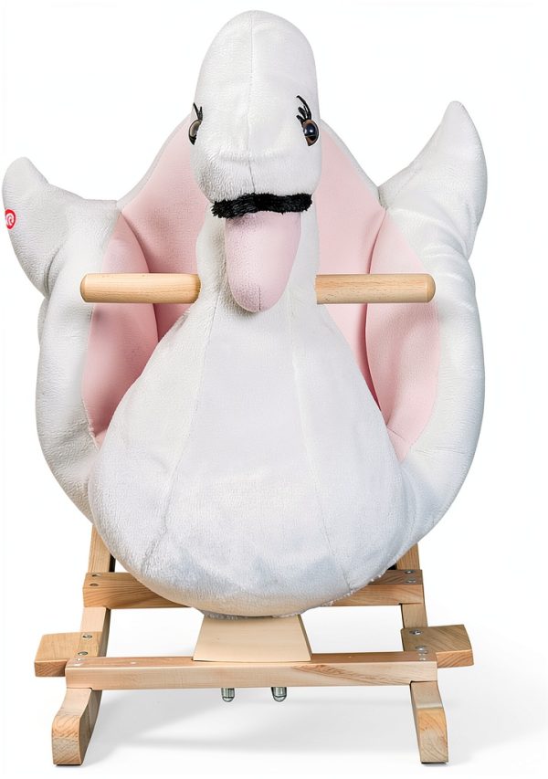 Aosom Rocking Swan Baby Rocker with Plush Cover and Music Model-4
