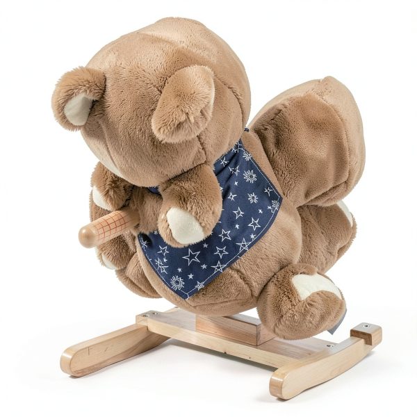 Rocking Horse Aosom 330-122 Toddler Velvet Bear with Lullaby-5
