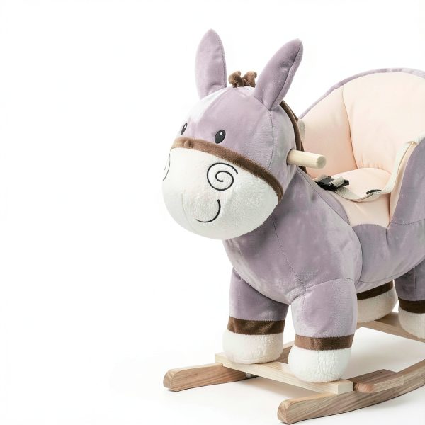 Donkey Rocking Horse by Aosom 330-110 Plush Seat Sturdy Metal Frame-3