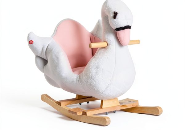 Aosom Rocking Swan Baby Rocker with Plush Cover and Music Model-2