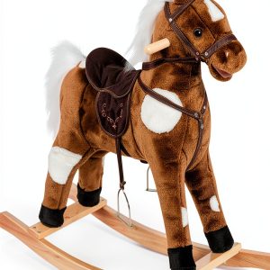 Aosom Plush Rocking Horse with Music and Tail Wagging Model 330-074-0