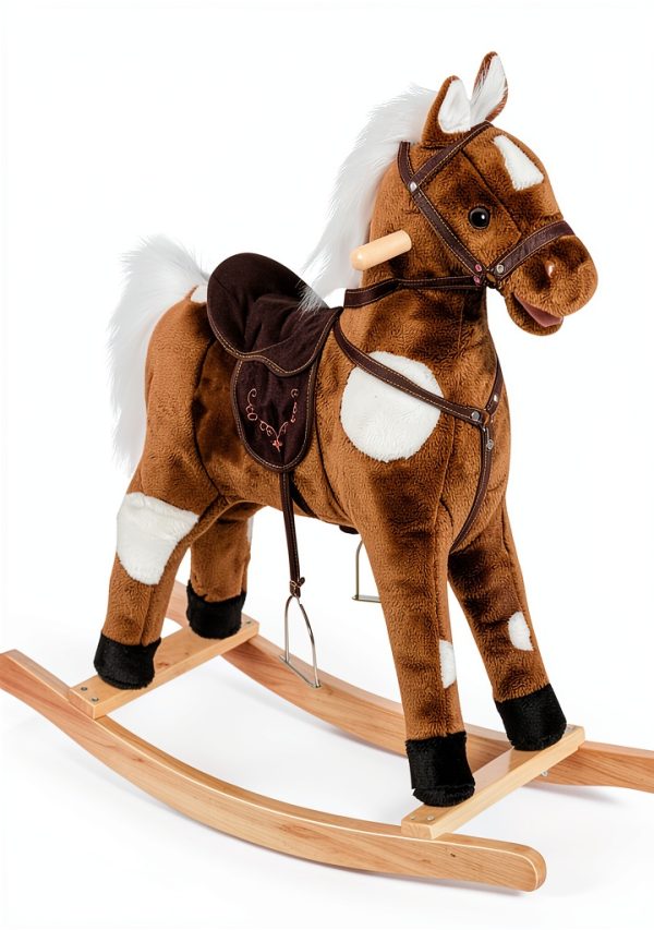 Aosom Plush Rocking Horse with Music and Tail Wagging Model 330-074-0