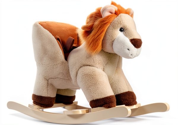 Lion Rocking Horse by Aosom Model 330-115 Plush Seat with Belt-0