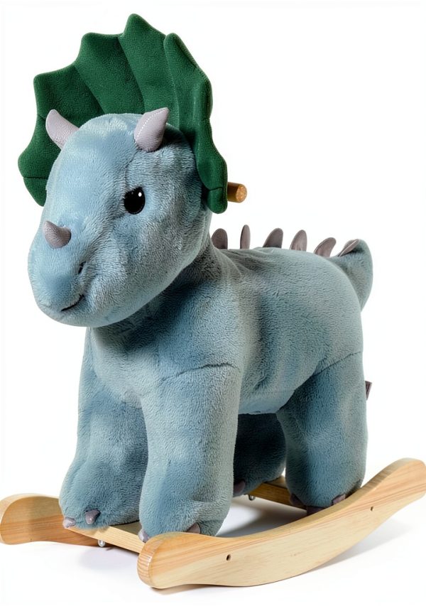 Triceratops Rocking Horse by Aosom 330-141GN with Realistic Sound-0
