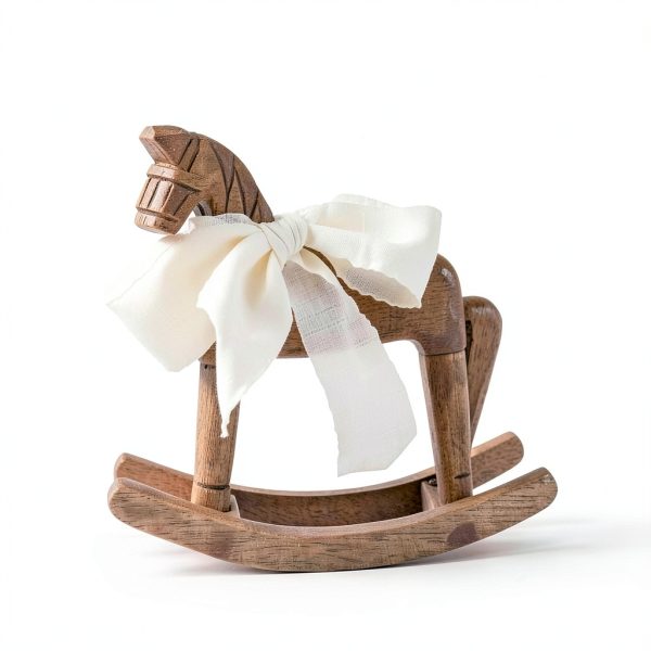 Generic Wooden Rocking Horse Toy Brown Art Deco Tabletop 7.5 Inch-2