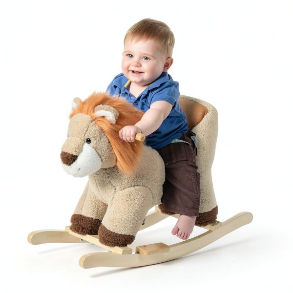 Lion Rocking Horse by Aosom Model 330-115 Plush Seat with Belt-1