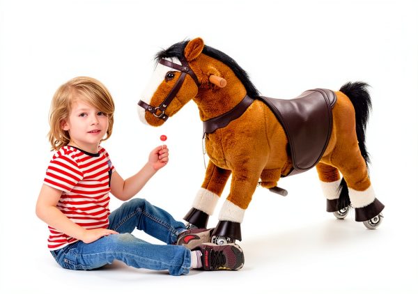 Ufree Rocking Horse for Kids – Steel Plush Design, Pedal, Small-0