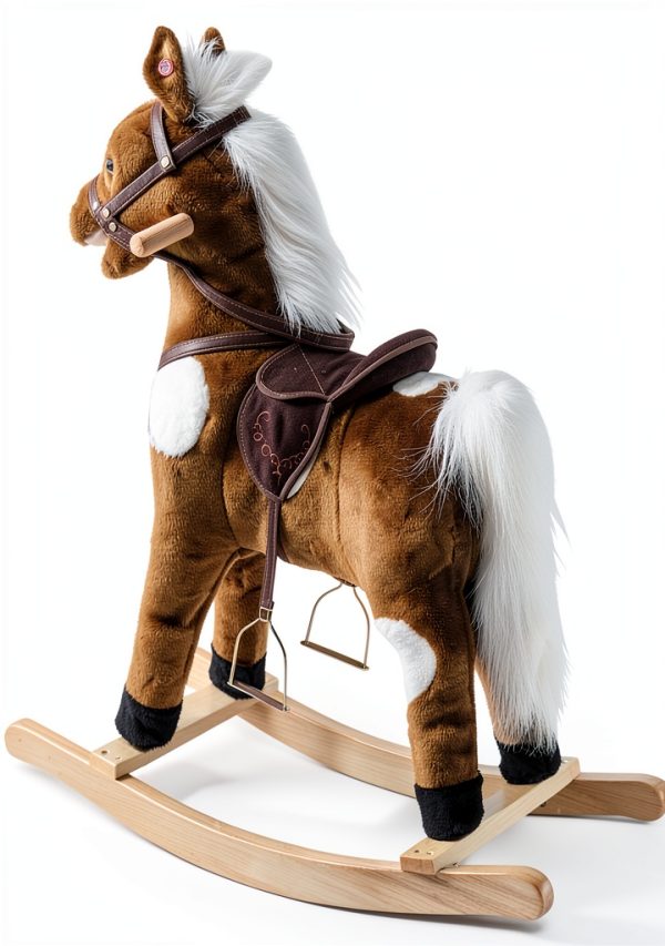 Aosom Plush Rocking Horse with Music and Tail Wagging Model 330-074-4