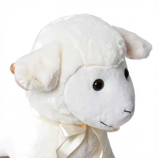 Rocking Horse Sheep Aosom Plush Pink Toy with Metal Frame-8