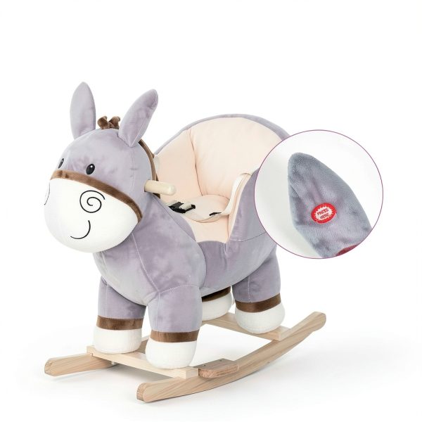 Donkey Rocking Horse by Aosom 330-110 Plush Seat Sturdy Metal Frame-4