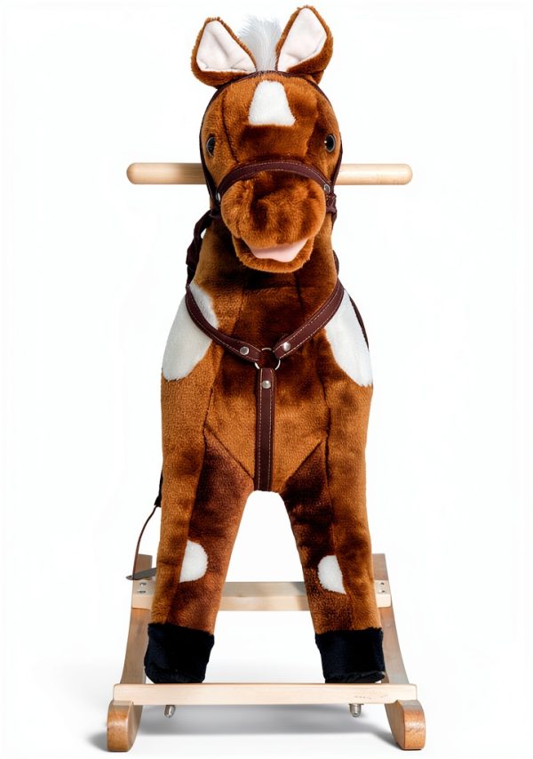 Aosom Plush Rocking Horse with Music and Tail Wagging Model 330-074-3