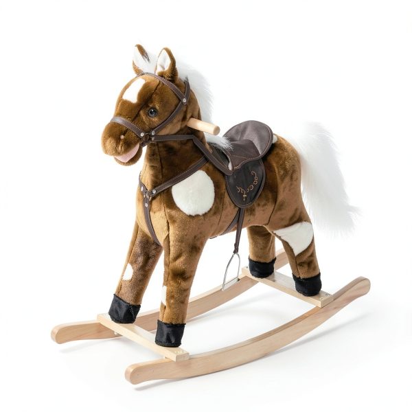 Aosom Plush Rocking Horse with Music and Tail Wagging Model 330-074-1