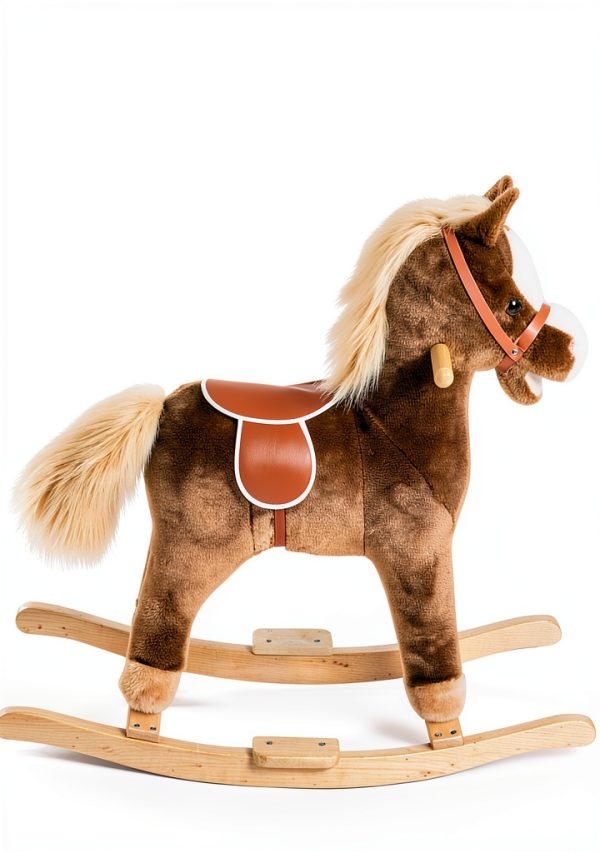 Wooden Rocking Horse Aosom 330-091 Soft Plush Body with Metal Frame-6