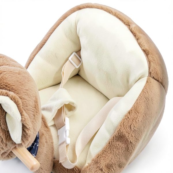 Rocking Horse Aosom 330-122 Toddler Velvet Bear with Lullaby-8