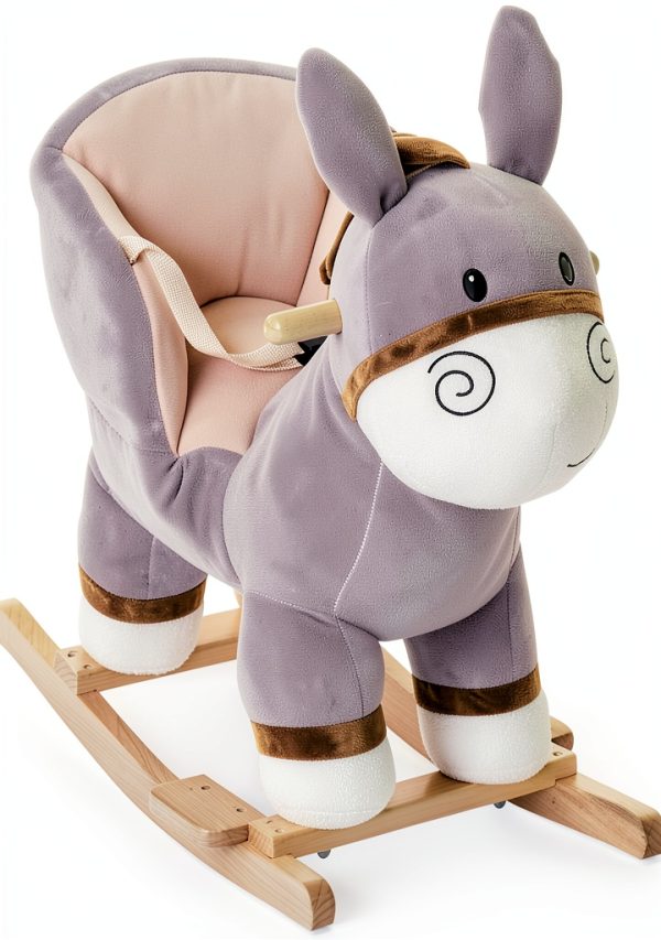 Donkey Rocking Horse by Aosom 330-110 Plush Seat Sturdy Metal Frame-0