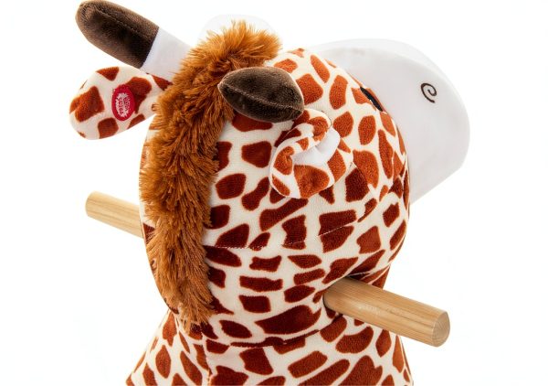 Rocking Giraffe Chair by Aosom Plush Fabric Lullaby Safety Handles-8
