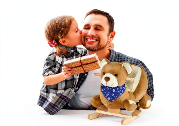 Rocking Horse Aosom 330-122 Toddler Velvet Bear with Lullaby-2
