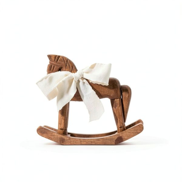 Generic Wooden Rocking Horse Toy Brown Art Deco Tabletop 7.5 Inch-4