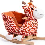 Rocking Giraffe Chair by Aosom Plush Fabric Lullaby Safety Handles-0