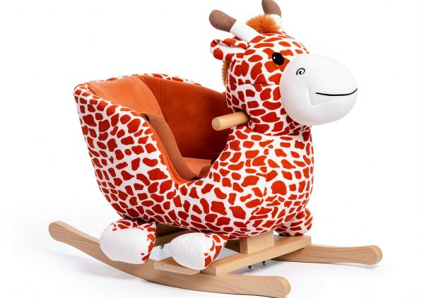 Rocking Giraffe Chair by Aosom Plush Fabric Lullaby Safety Handles-0