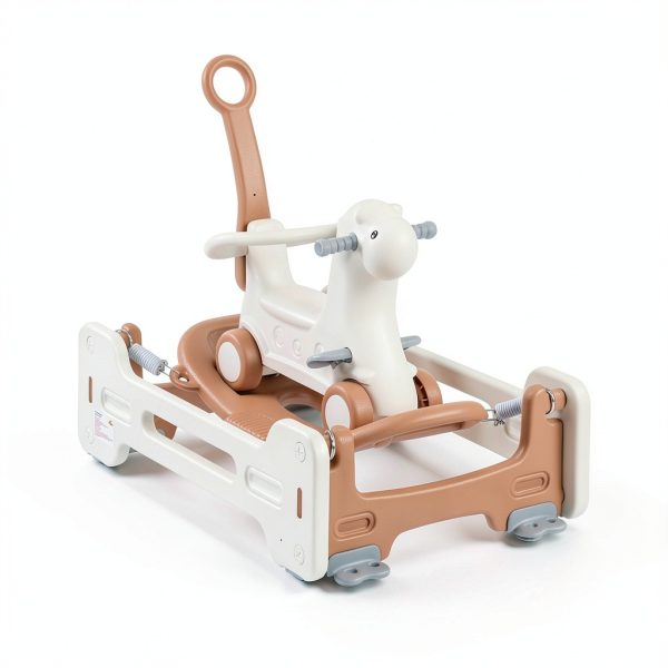 Aosom Alpaca 5-in-1 Rocking Horse Ride-On with Push Cart-6