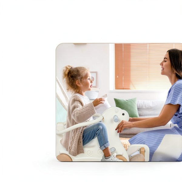 Aosom Alpaca 5-in-1 Rocking Horse Ride-On with Push Cart-5