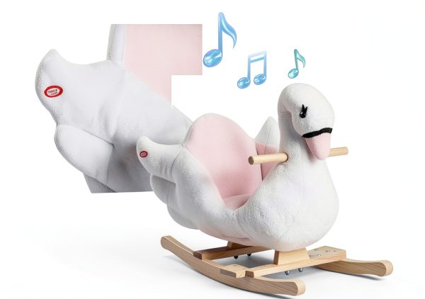 Aosom Rocking Swan Baby Rocker with Plush Cover and Music Model-5