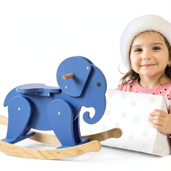 Belleur Wooden Rocking Horse - Blue Birch, Elephant Size-3
