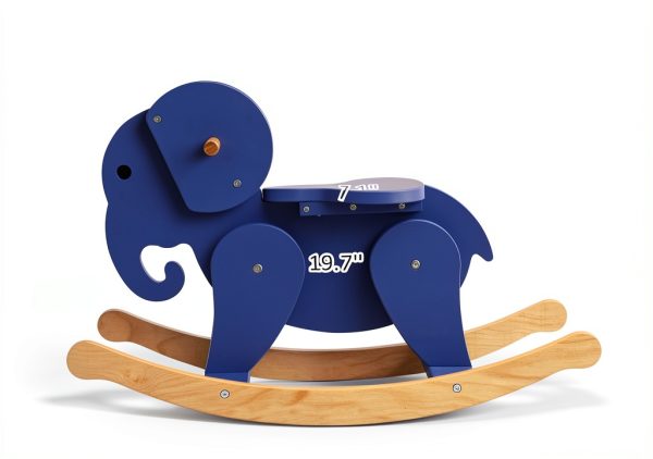 Belleur Wooden Rocking Horse - Blue Birch, Elephant Size-4