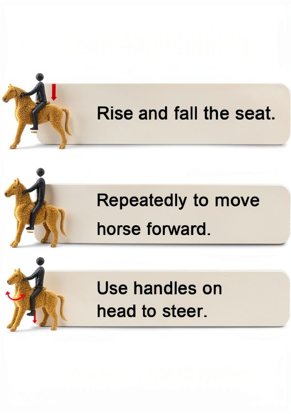 PONYEEHAW Small Brown Ride-On Horse for Kids 3-5 Years Durable Play-6