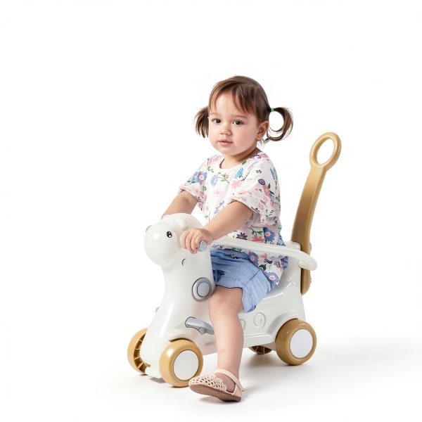 Aosom Alpaca 5-in-1 Rocking Horse Ride-On with Push Cart-8