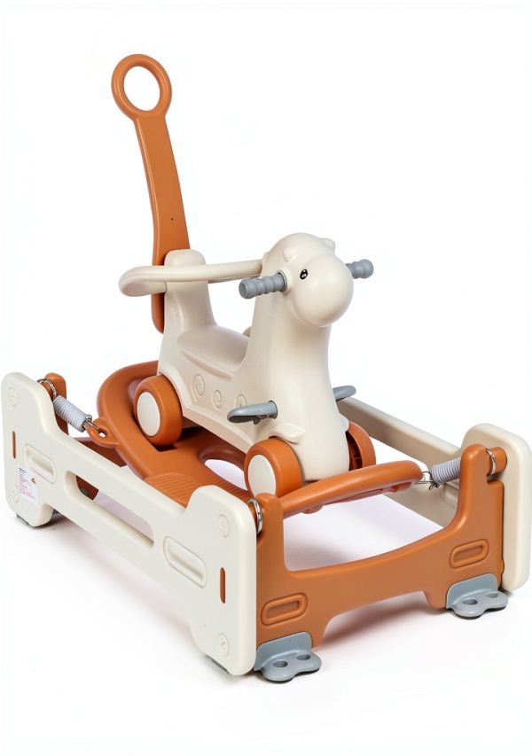 Aosom Alpaca 5-in-1 Rocking Horse Ride-On with Push Cart-0