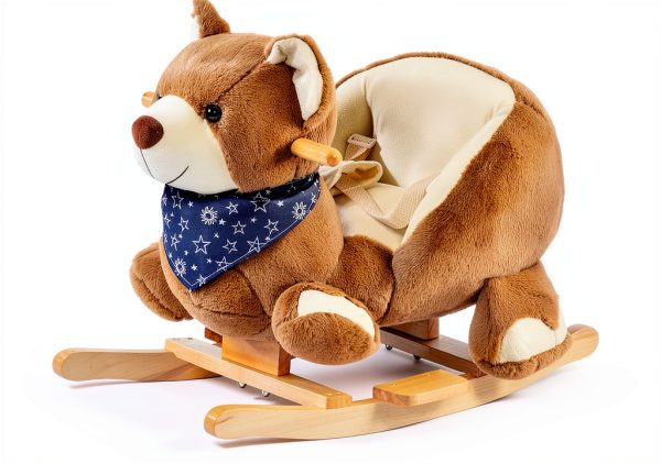 Rocking Horse Aosom 330-122 Toddler Velvet Bear with Lullaby-6