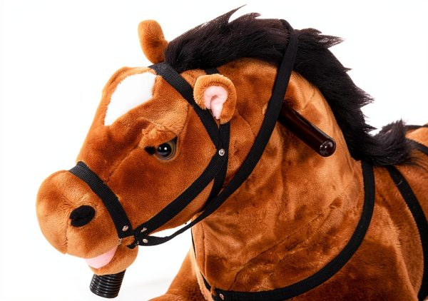 Qaba Durable Plush Toddlers Spring Rocking Horse, Bouncing Rocker Toy with Realistic Sounds-7