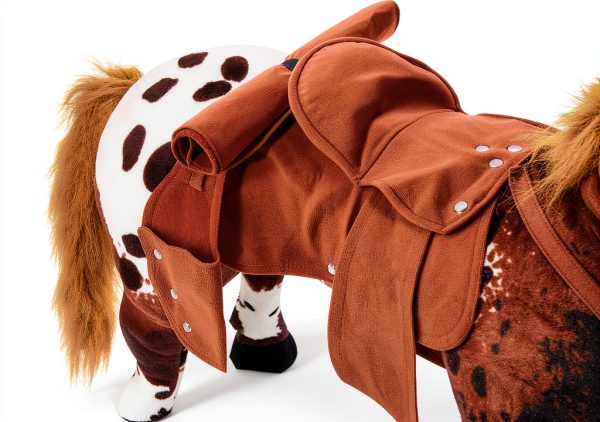 Qaba Sound-Making Ride On Horse for Toddlers 3-5, with Neighing and Galloping Sound, Stuffed Animal Horse Toy for Kids with Padding, Soft Feel, Brown-7