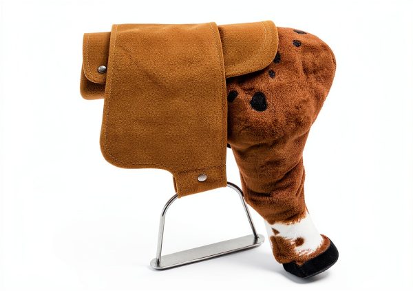 Qaba Sound-Making Ride On Horse for Toddlers 3-5, with Neighing and Galloping Sound, Stuffed Animal Horse Toy for Kids with Padding, Soft Feel, Brown-5
